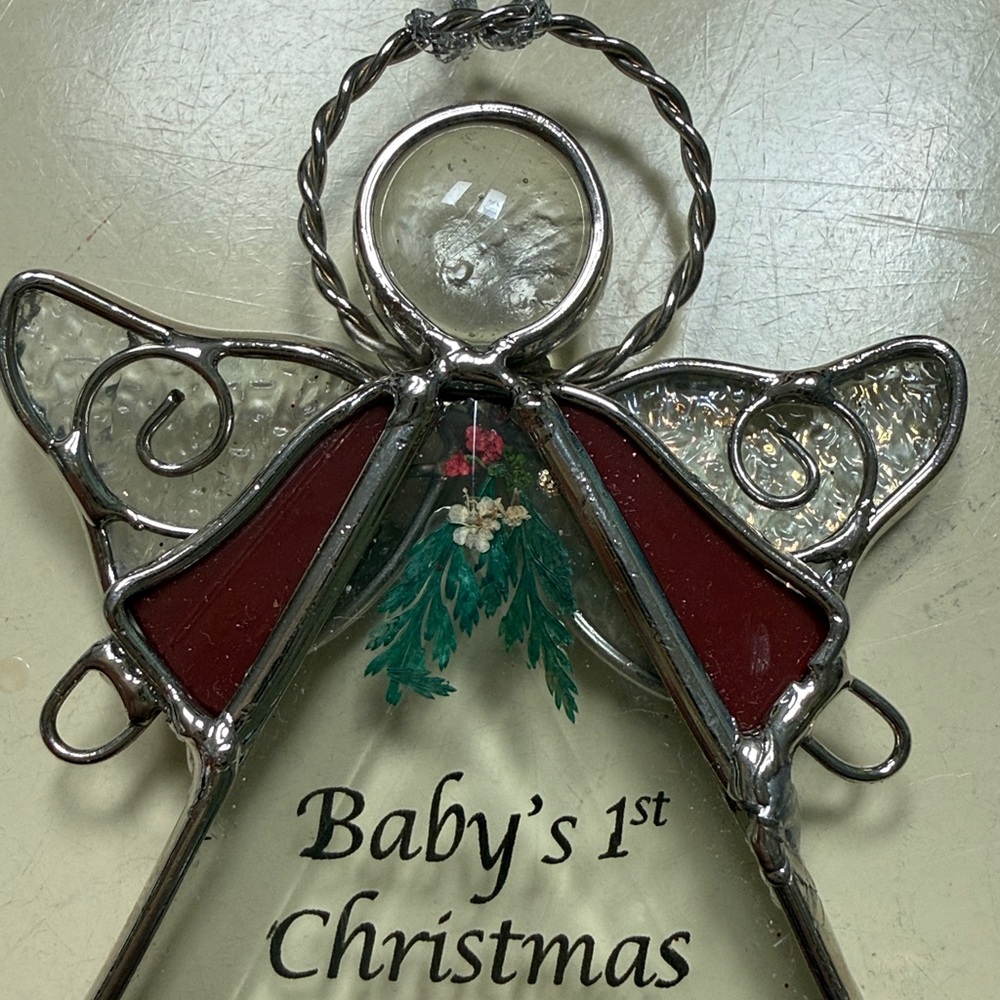 TWO Baby's First Christmas Ornaments one “leaded” glass - Picture 8 of 11